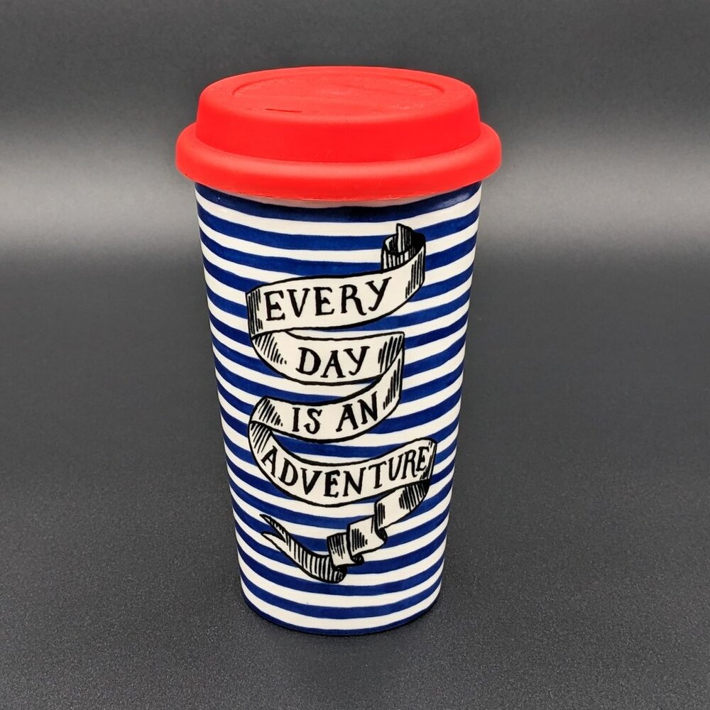 Anthropologie Molly Hatch Sweet Salutation Nautical Ceramic Travel Mug